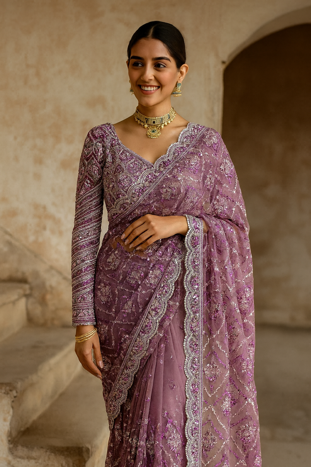 Purple Saree 227