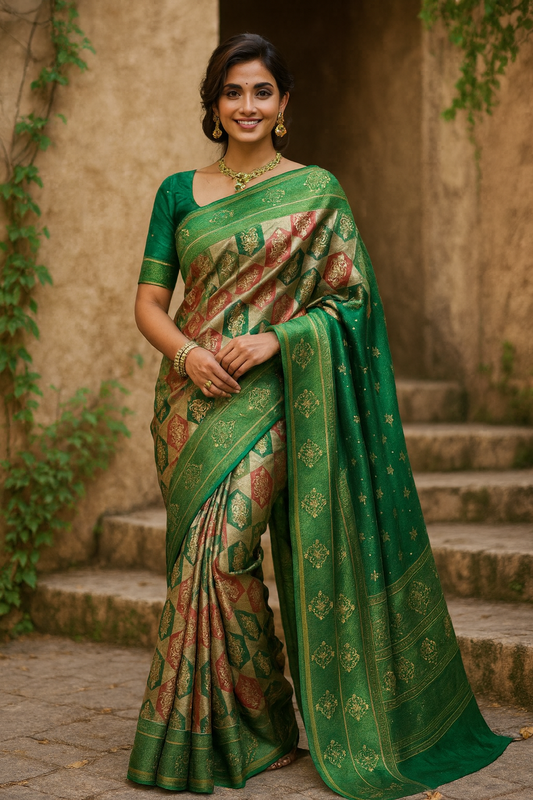 Banarasi Green Patola 748