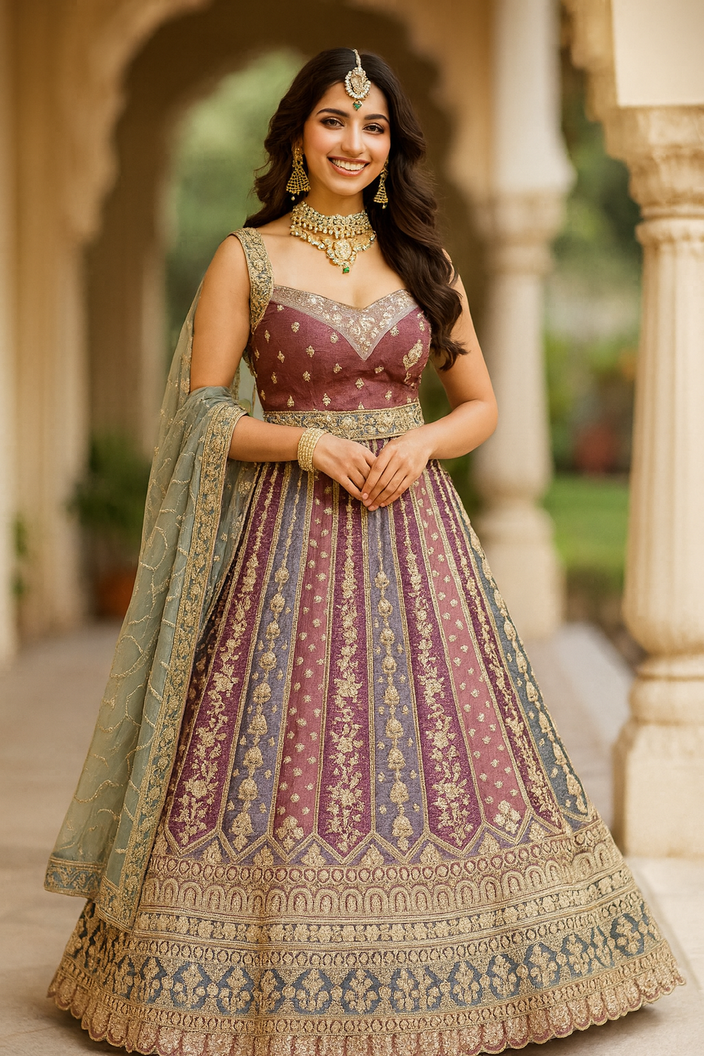 Multicolor Lehnga 714